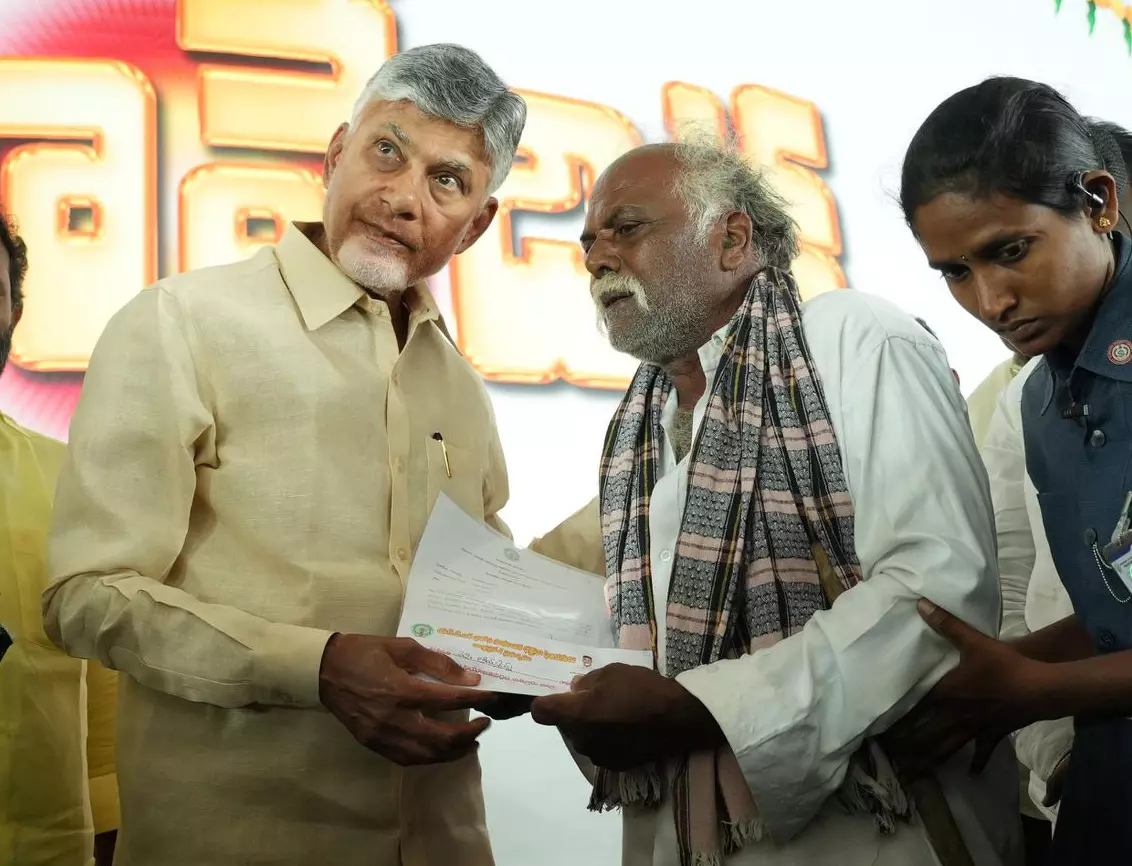 Chief Minister N. Chandrababu Naidu at a Kuppam development event, July 2025